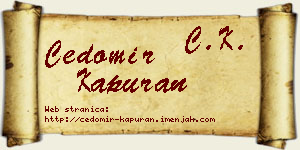 Čedomir Kapuran vizit kartica